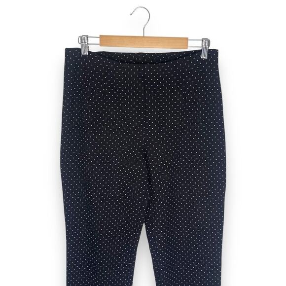 J. Jill Women's Slim Leg Ponte Knit Pants Size MT Black Polka Dot Stretch Pant - Picture 3 of 9